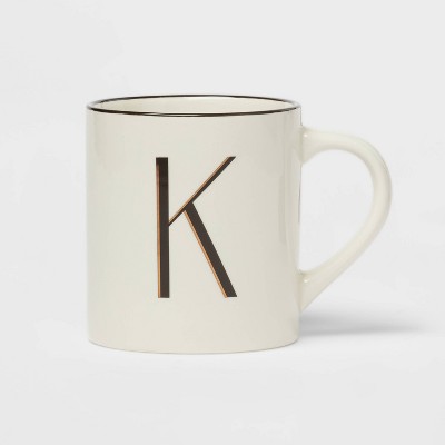 16oz Stoneware Monogram Mug Ivory - Threshold™