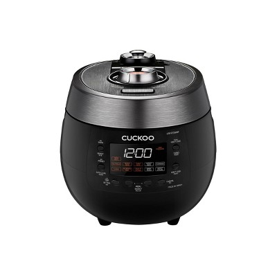 CUCKOO 6-Cup Heating Twin Pressure Rice Cooker and Warmer Black: 14 Settings, Automatic Keep Warm, Dishwasher-Safe Parts