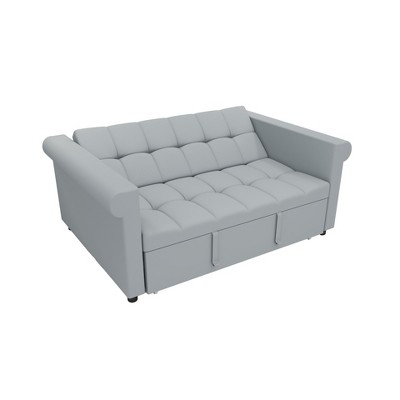 Dexmalle Grey Pull Out Sleeper Sofa with Side Pocket