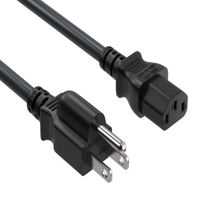 SANOXY 2 PACK of 6ft 18 AWG Universal Power Cord (IEC320 C13 to NEMA 5-15P)