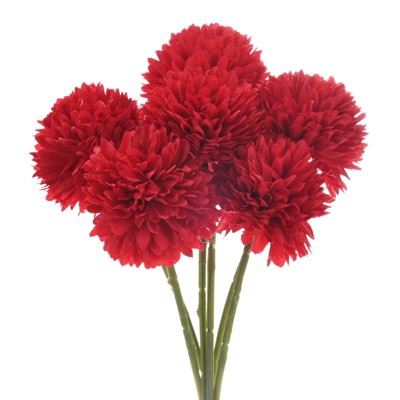 Unique Bargains Plastic Silk Durable Artificial Chrysanthemum Ball Flowers 11"