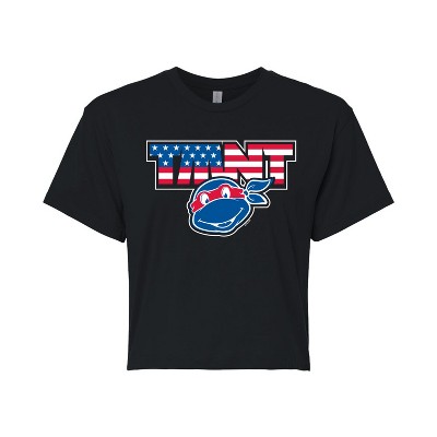Women's - Teenage Mutant Ninja Turtles - Americana Cropped Graphic T-Shirt