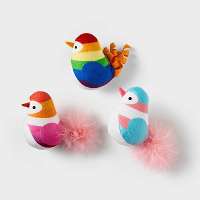 Pride Birds Plush Cat Toy Set - 3pk