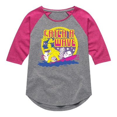 Girls' - Disney - Lilo & Stitch Shirt Tail Raglan Graphic T-shirt