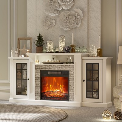 Fredees 59'' Electric Fireplace TV Stand with Remote & LED Lights