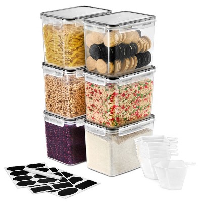 Sorbus 8 Pack (121oz/15cups) Airtight Food Storage Containers - Four-Way Snap Lids Keeps Food Fresh - Store Cereal, Pasta, Flour and more