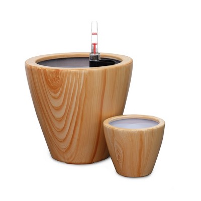 JUJABU 2-Pack Smart Self-Watering Planters - Round Cone Design, Indoor & Outdoor Use