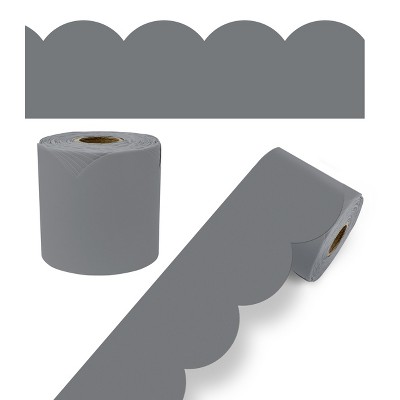 Carson Dellosa Education 65' Steel Gray Rolled Scalloped Bulletin Board Borders (1 roll)
