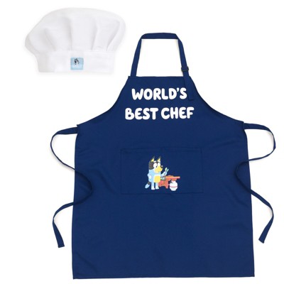 Bluey Adult Twill Apron and Chef Hat Cooking Set