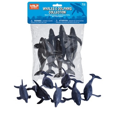 Wild Republic Polybag Whale And Dolphin Figurines, 7 Pieces