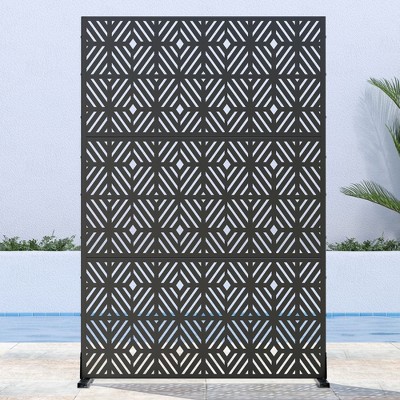 PexFix 72 in. H x 47 in. W Black Outdoor Metal Privacy Screen Garden Fence Wall Applique
