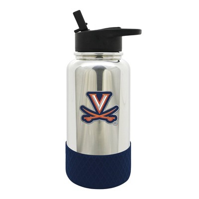 NCAA Virginia Cavaliers 32oz Chrome Thirst Water Bottle: Stainless Steel, Plastic Lid