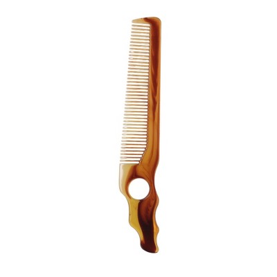 Unique Bargains Lightweight Two-Color Handle Flat Comb Amber 1 Pc