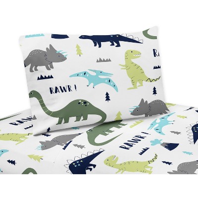 Sweet Jojo Designs Boy Kids Twin Sheet Set Mod Dinosaur Multicolor 3pc