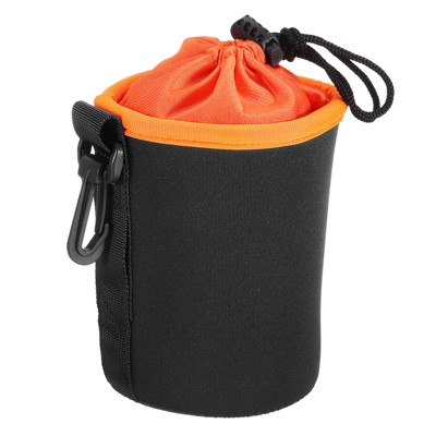 Unique Bargains Neoprene Shockproof Waterproof Camera Lens Bag Black&Orange 1 Pc