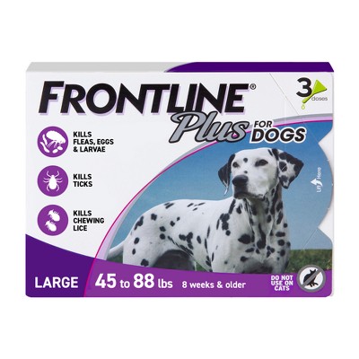 Frontline Plus Flea and Tick Treatment for Dogs - 3 doses