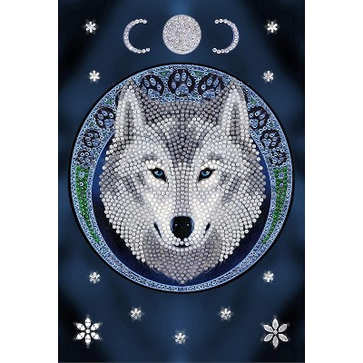 Crystal Art Lunar Wolf Diamond Painting Notebook Kit, Includes Tools & Crystals, Ages 8 and Up