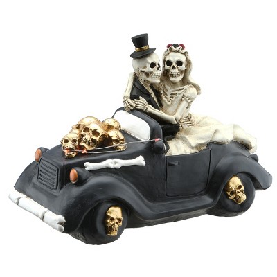 8" Skeleton Couple in Car Figurine - National Tree Company