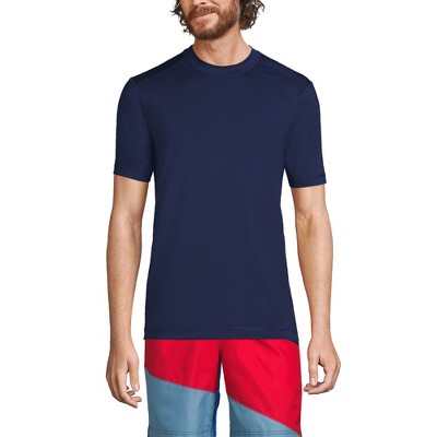 Lands' End Men's Short Sleeve Swim Tee Rash Guard