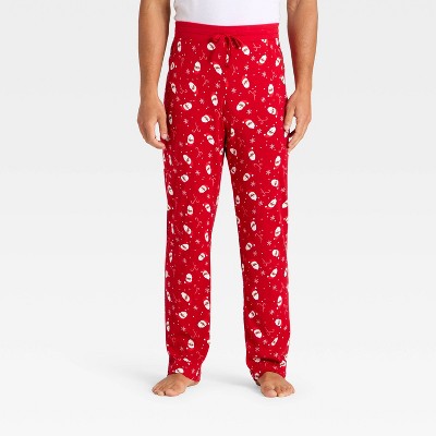 Men's Santa Print Ribbed Holiday Matching Family Pajama Pants - Wondershop™ Red