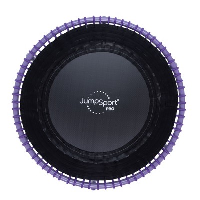 JumpSport 350 PRO Fitness Trampoline, Cardio Workout, No-Tip Arched Legs Home Gym Equipment with Adjustable Bungees & 60 Day Trial Video, 39", Purple