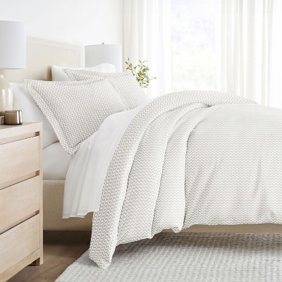Chevron & Polka Dots Pattern Premium  3PC Duvet Cover & Shams Set, Ultra Soft, Easy Care - Becky Cameron
