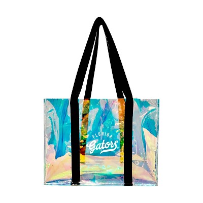 NCAA Florida Gators Iridescent Tote Bag: Sports Pattern, Vinyl Material
