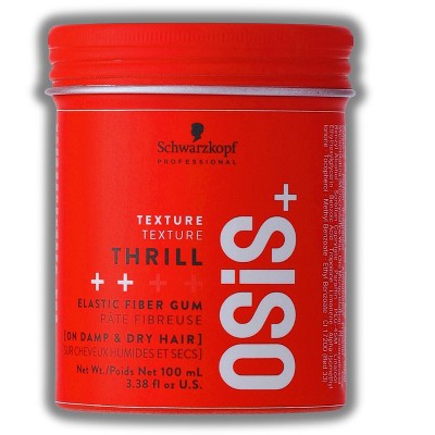 Schwarzkopf OSiS+ Thrill Fibre Gum – Medium Hold Flexible Style Control (3.38 oz) Natural Carnauba Wax Hair Hair Fiber Shine Osis
