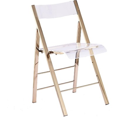 InterSpaceLiving Kasper Flex Luxury Modern Folding Chairs Acrylic Lucite PK