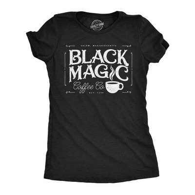 Womens Funny T Shirts Black Magic Coffee Co Sarcastic Halloween Graphic Novelty Tee for Ladies - Crazy Dog Women's T Shirt For Halloween Season