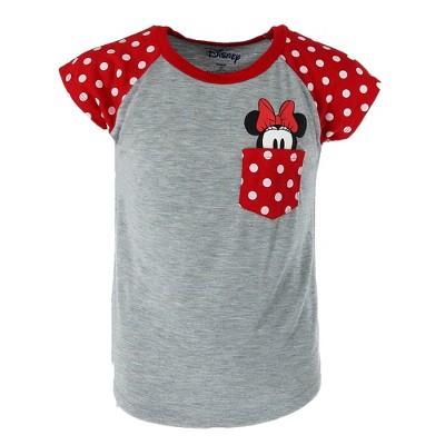 Disney Youth Minnie Mouse Peeking Pocket Tee Shirt