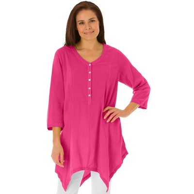 Woman Within Handkerchief Hem Henley Tunic