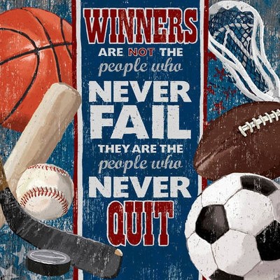 Oopsy Daisy's Winners Never Quit Canvas Wall Art - Size 18x18