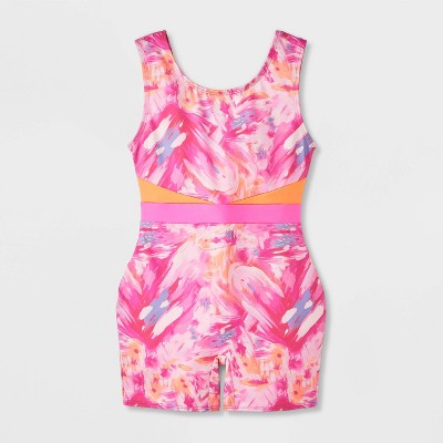 Girls' Feathered Hearts Biketard - Cat & Jack™ Pink
