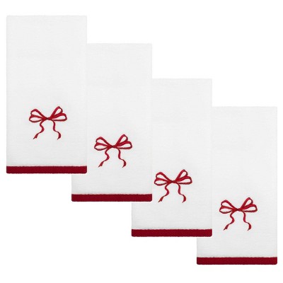 Avanti Linens Christmas Bows 4-Pack Fingertip Towel Set