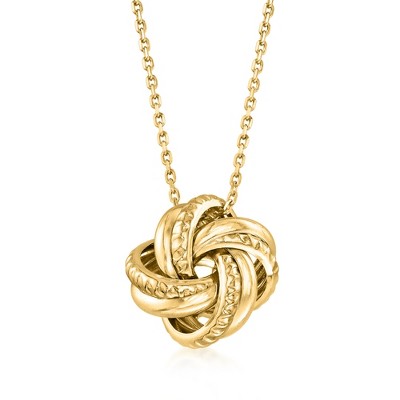 Ross-Simons Italian 18kt Gold Over Sterling Love Knot Pendant Necklace