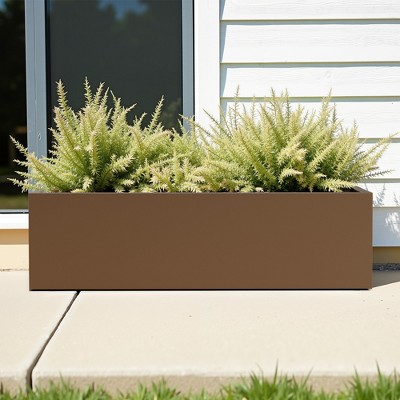 Wooakway 9"H*36"W*9"D Metal Planter Box with Drainage Holes Garden Bed for Garden Yard Balcony Planter Pot Plants Vegetables