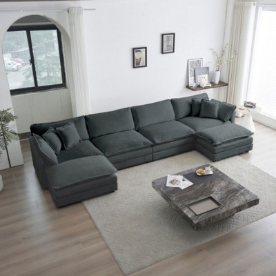 Modular U-Shape Sofa: Reversible Chaise, Double Ottomans, and Supreme Comfort