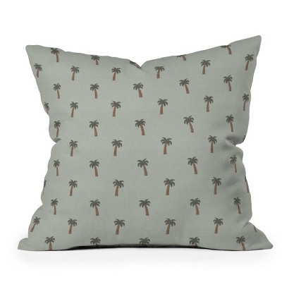 16"x16" Deny Designs Little Arrow Design Co Palm Tree Outdoor Throw Pillow Green