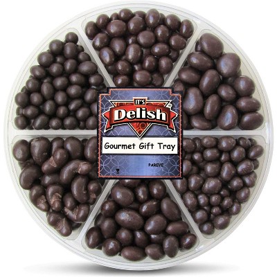 Holiday Chocolate Nuts and Fruit Large Gift Tray 6-Pt by It's Delish - Christmas New Year Events Fathers Mother Day Valentines Anniversary Gift