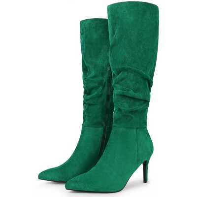 Allegra K Women's Pointed Toe Stiletto Heel Knee High Boots