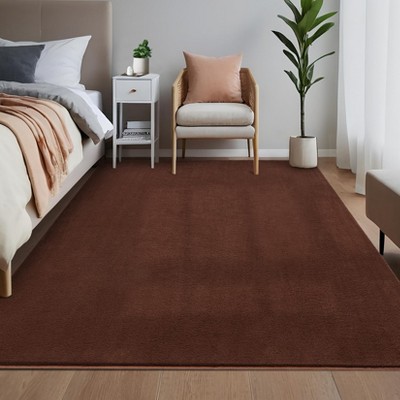 Washable Rug 8x10 Large Solid Shaggy Wool Rugs for Living Room, Super Soft Premium Plush Bedroom Rug, Modern Solid Shaggy Fuzzy Shag Carpets