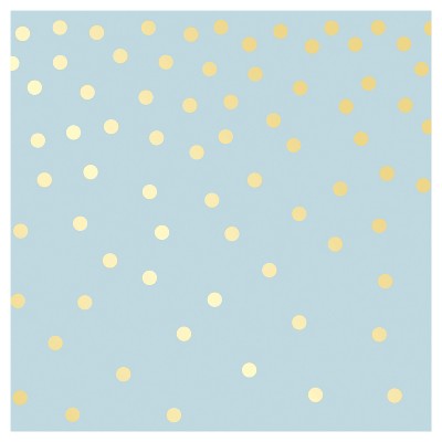 Tempaper Kids' Falling Dots Self-Adhesive Removable Borders Wallpaper Blue/Metallic Gold: Vinyl, Peelable, Washable