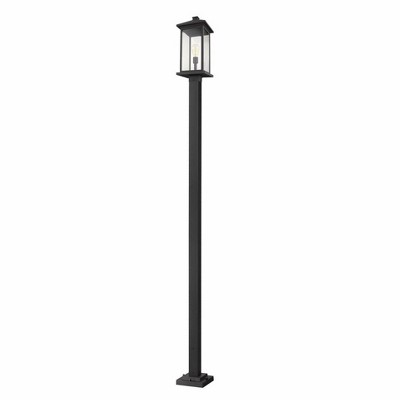 Portland 117" Outdoor Lantern - Dimmable Aluminum Post Light, 1 Bulb, Wet Rated, Black
