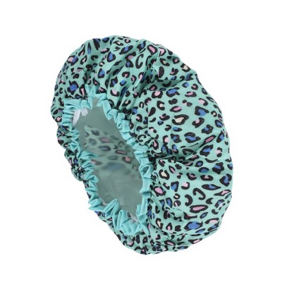 Unique Bargains Leopard Double Layer Shower Cap 1 Pc