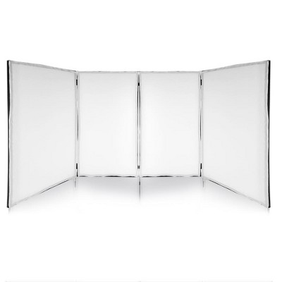 Pyle DJ Booth Foldable Cover Screen - Portable Event Facade Front Board Video Light Projector Display Scrim Panel with Folding Steel Frame Stand