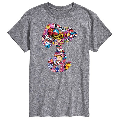 Men's - Peanuts - Snoopy Silhouette Pattern Short Sleeve Graphic T-Shirt
