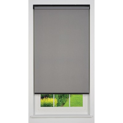 Linen Avenue Cordless Light Filtering Roller Shade, Dark Gray, Light Gray, and White (Arrives 1/4" Narrower)