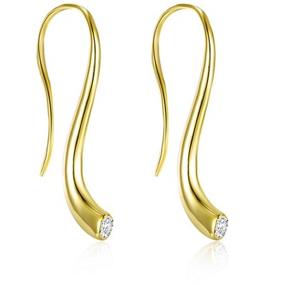 Fish Hook Drop Earrings for Women Cubic Zirconia Ginger Lyne Collection