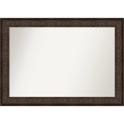 42" x 30" Non-Beveled Ridge Bronze Wall Mirror - Amanti Art: Rectangle, Polystyrene Frame, Includes Mounting Hardware